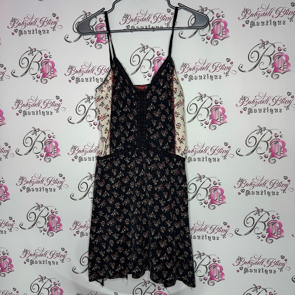 PJ salvage dress vintage floral lace fairy hem vintage distressed style *flaw*